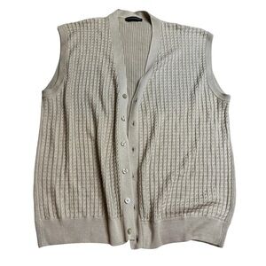 🧵 Tulliano 100% Silk Knit Button Front Sleeveless Sweater Vest Men’s XL 🧵